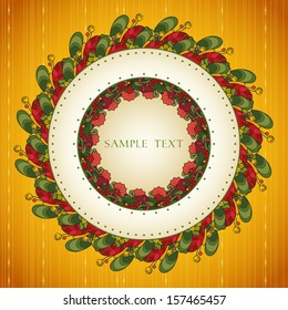 Christmas card with decorative ornamental Elements 