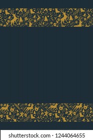 Christmas card with decorative ornaments and copyspace. Vector.