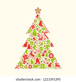Christmas card with decorative ornaments. Vector.