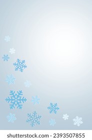 Christmas card, decorative page, frame, group of blue snowflakes, banner, concept,  vector illustration