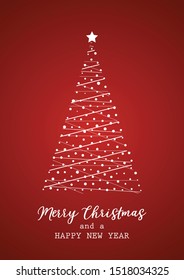 Christmas card with decorative tree design