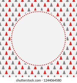 Christmas card with decorative trees and copyspace. Vector.