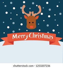 Christmas card. Deer.