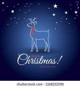 Christmas card with deer