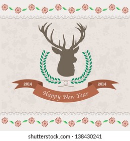 Christmas card with deer