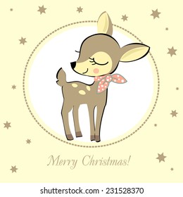 Christmas card with a deer