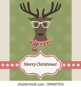 Christmas card with deer