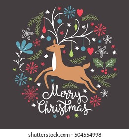 Christmas card, Christmas deer