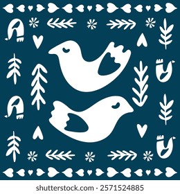 christmas card with deer and stars