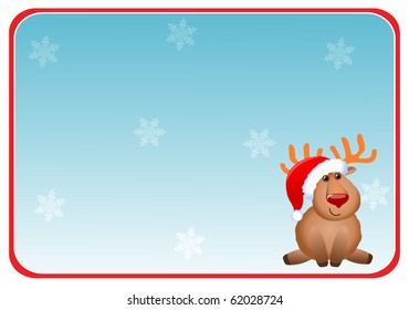 Christmas card with deer vector