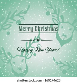 Christmas card with deers