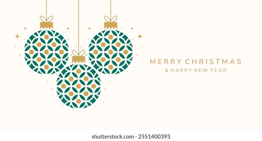 Christmas card design. Christmas ball icon on white background. Merry Christmas and Happy New Year background.
