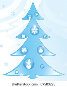 Diseño de tarjetas de Navidad con pino azul