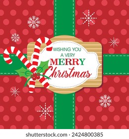 Christmas card design with candy canes and lettering
