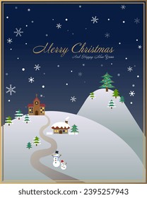 A Christmas card design created with the concept of a holy night. 