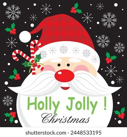 Christmas card design with cute santa clause