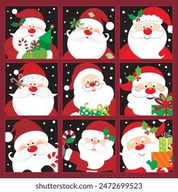 Christmas card design with cute  Santa clause
