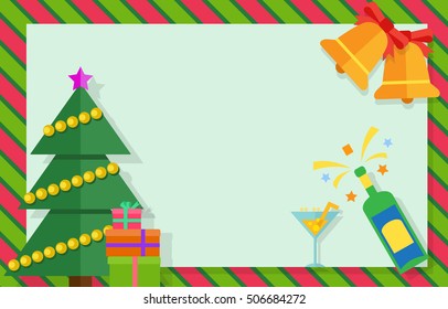 Christmas Card Design with Decorations