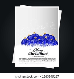 Christmas card design with elegant design and black background v