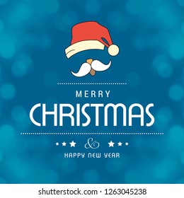 Christmas card design with elegant design and blue background ve