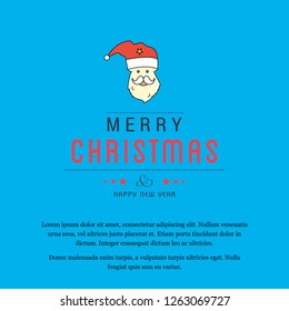 Christmas card design with elegant design and blue background ve