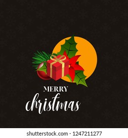 Christmas card design with elegant design and dark background vector