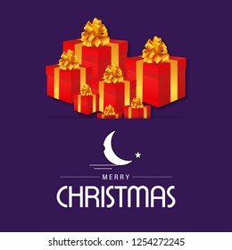 Christmas card design with elegant design and dark background ve