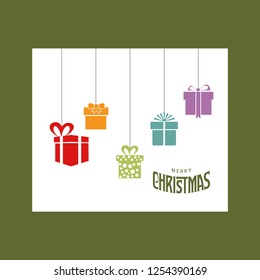 Christmas card design with elegant design and green background v