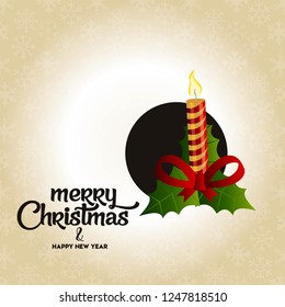 Christmas card design with elegant design and light golden background vector