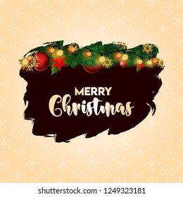 Christmas card design with elegant design and light golden background vector
