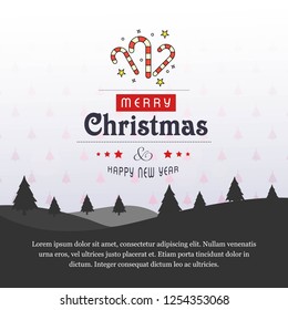 Christmas card design with elegant design and light background v