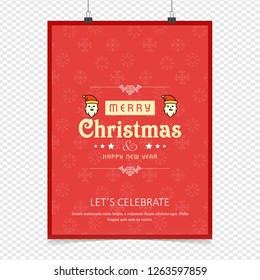 Christmas card design with elegant design and pink background ve