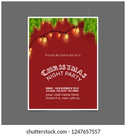 Christmas card design with elegant design and red background vector