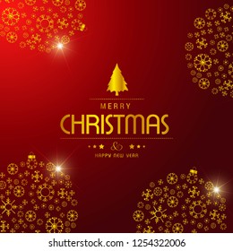 Christmas card design with elegant design and red background vec