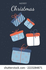 Weihnachtskartendesign mit Geschenkbox