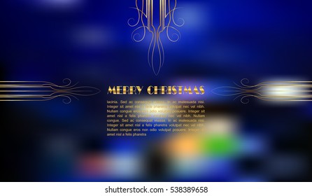 Christmas card design with golden patterns