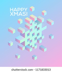 Christmas card design. Minimal Holiday decoration elements for design,postcard,greeting cards, invitations,flyer,sticker, stripe. New year Inspirational quote. Christmas vector