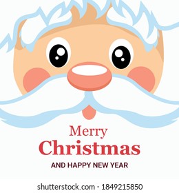 Christmas card design with santa claus face