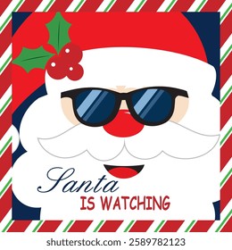 Christmas card design with Santa and glasses