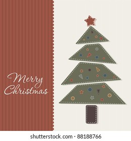 Christmas card design with scrapbooking elements