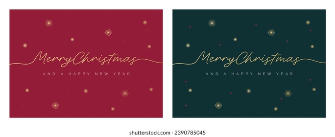 Christmas Card Design Template with Merry Christmas Lettering on Christmas Background. Greeting Card Christmas Background with Gold Text. Modern Vector Illustration for Festive Xmas Card, Banner