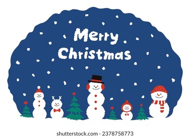 Weihnachtskarte Design Vektorkunst in einem gewundenen Stil.