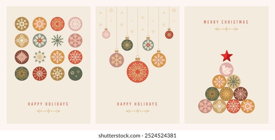 Christmas card designed with many different snowflake patterns. All in group and separate layers. Vector.