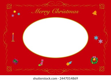 Christmas card designed with various Christmas items