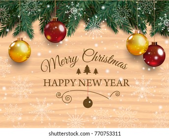 Christmas card with detailed pine branches.