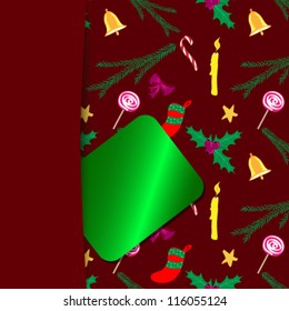 christmas card with different bright decorations vector