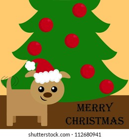 Christmas card with dog