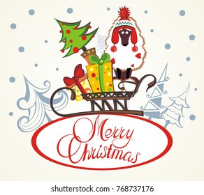 Christmas card with a dog