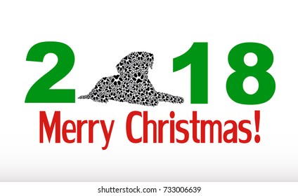 Christmas card with dog from tracks