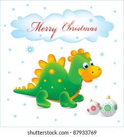 Christmas a card with dragon